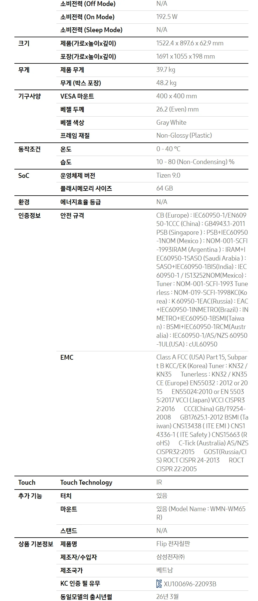 Detail Specifications